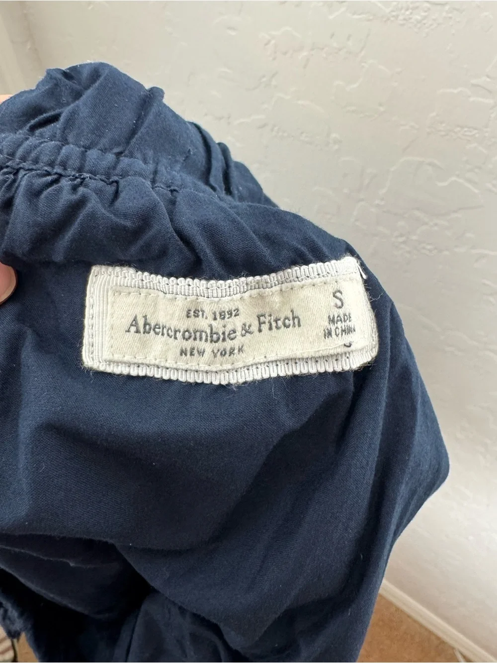 Abercrombie & Fitch Navy Blue Floral Eyelet Mini Skirt